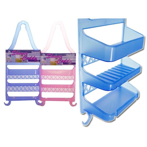 Familymaid Plastic Shower Caddy White Light Blue  Hot Pink 72PK 21018